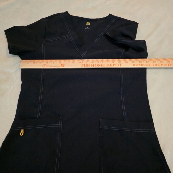 Wonderwink‎ Womens V-Neck Scrub Top S Short Sleeve Two-Pocket Cotton/Polyester - Picture 8 of 12